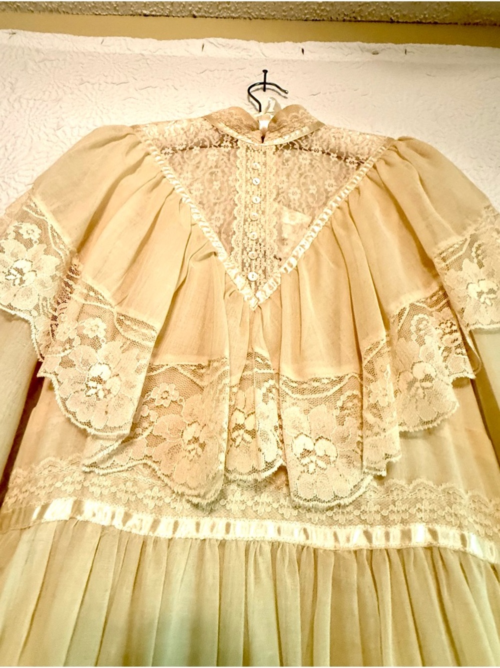 Gunne Sax Vintage Lace Trim Maxi Wedding Dress - Picture 3 of 16